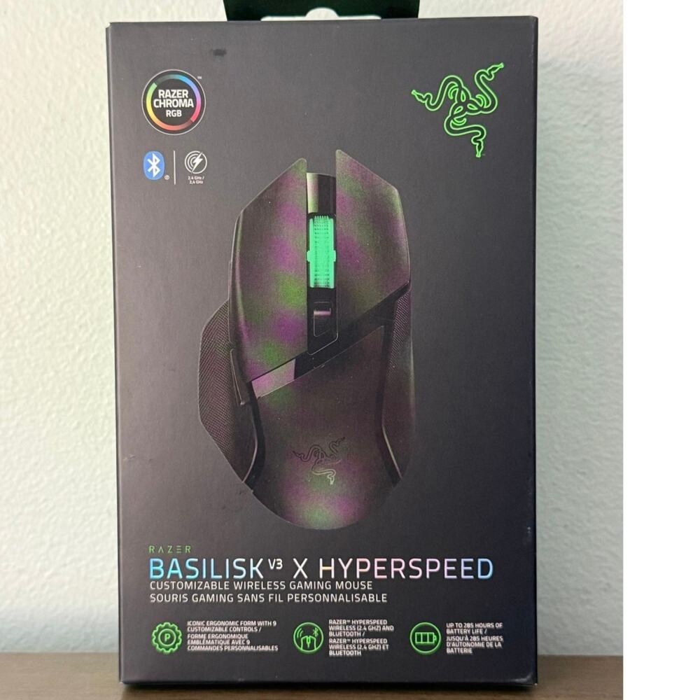 Razer Basilisk V3 X HyperSpeed Wireless Gaming Mouse 18K Sensor RGB Black NIB